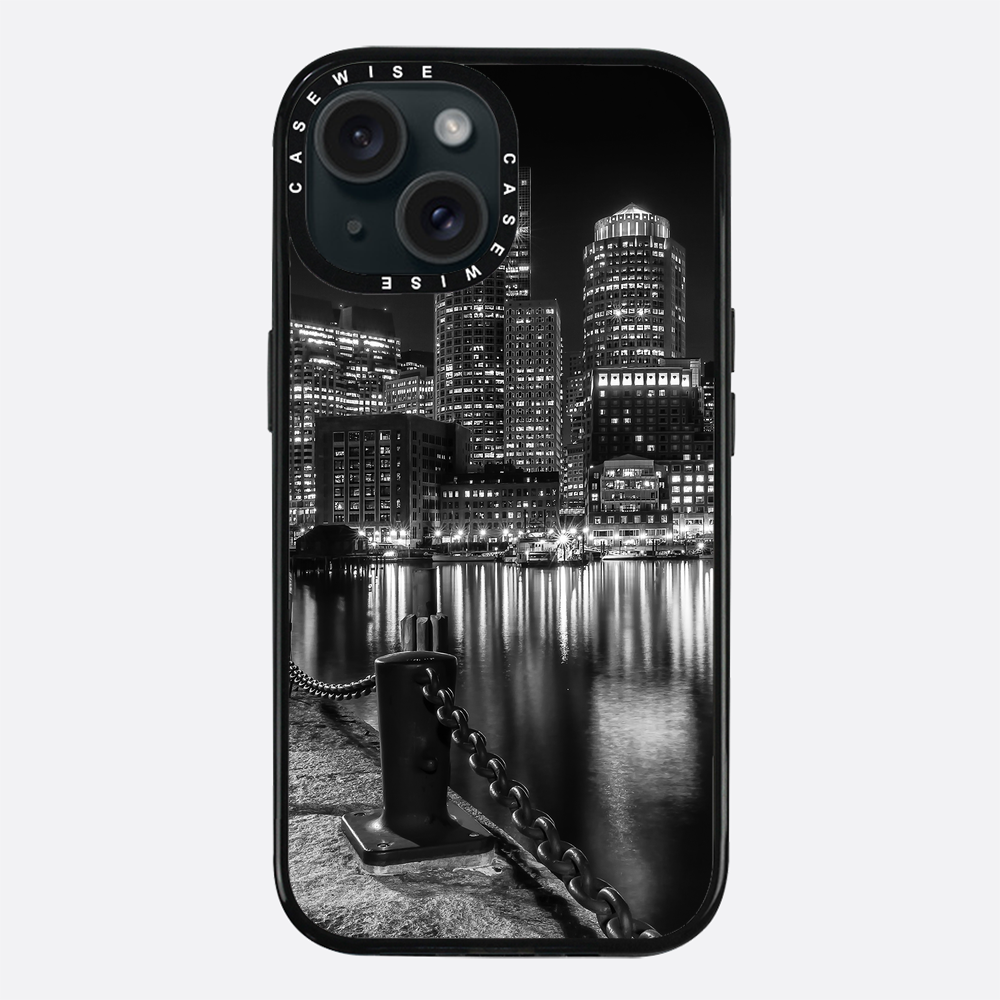 BOSTON Monochrome Fan Pier Park & Skyline at night - Etui