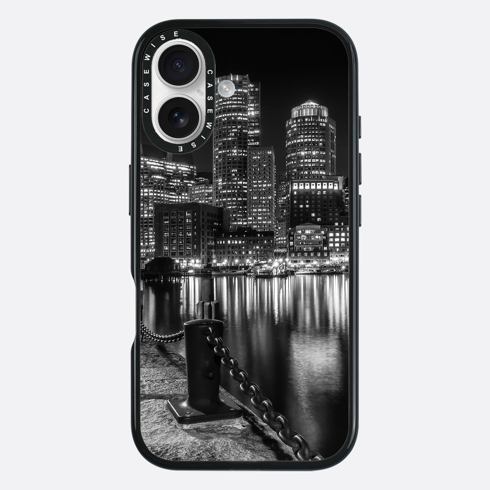 BOSTON Monochrome Fan Pier Park & Skyline at night - Etui
