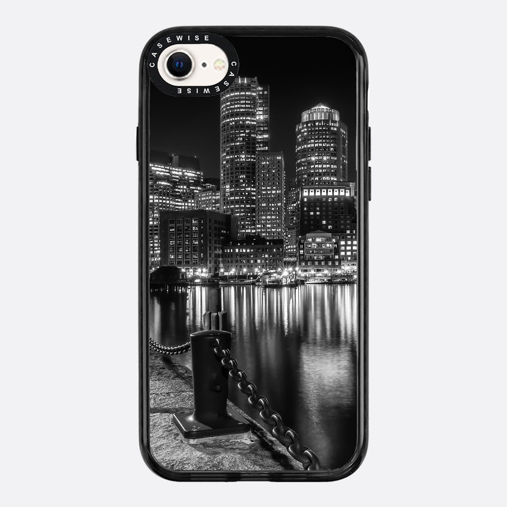 BOSTON Monochrome Fan Pier Park & Skyline at night - Etui