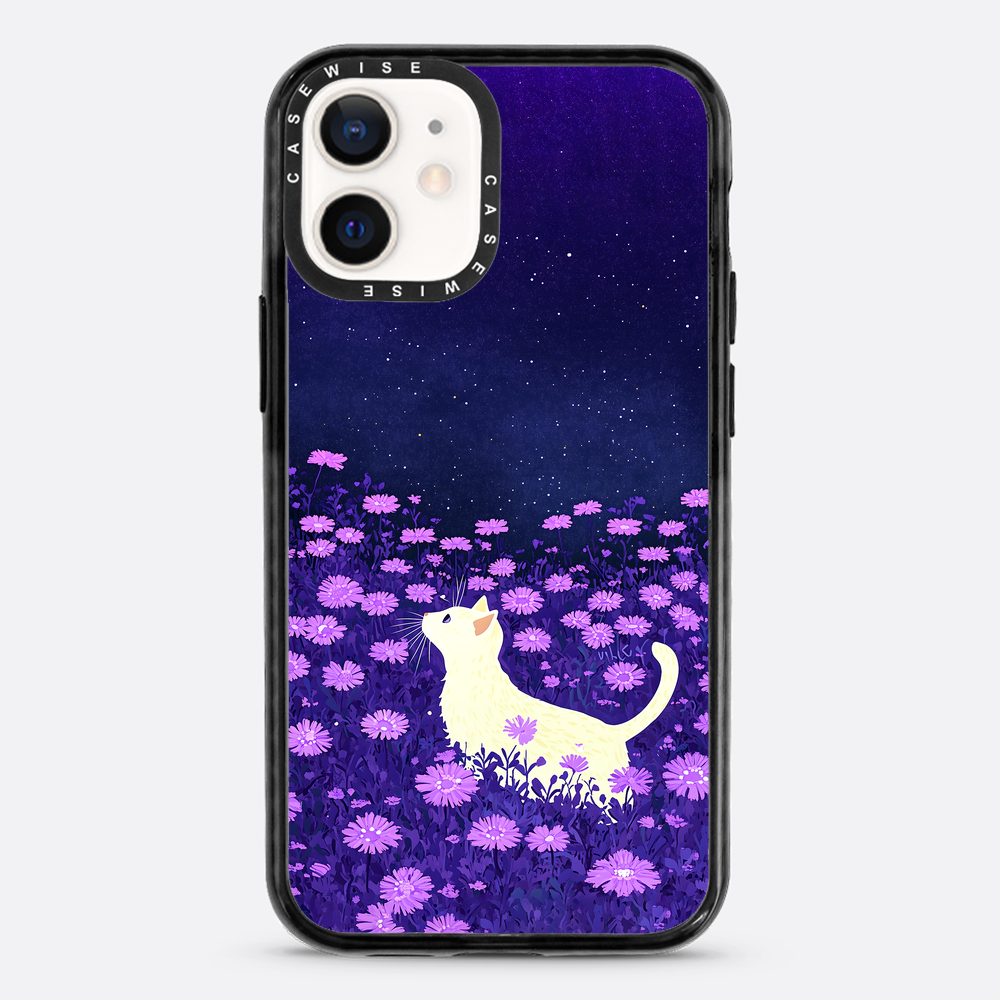 Cute White Cat Pink Flowers - Etui