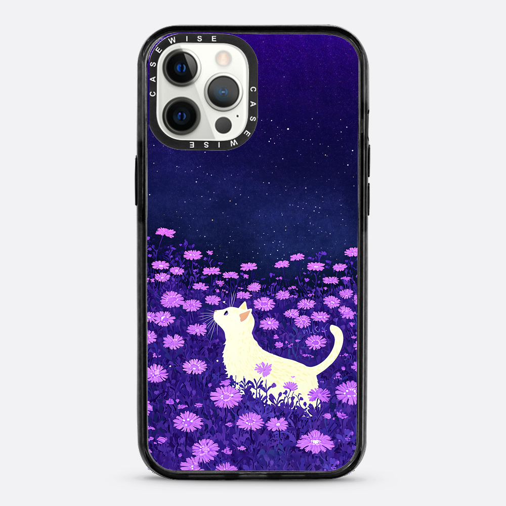 Cute White Cat Pink Flowers - Etui