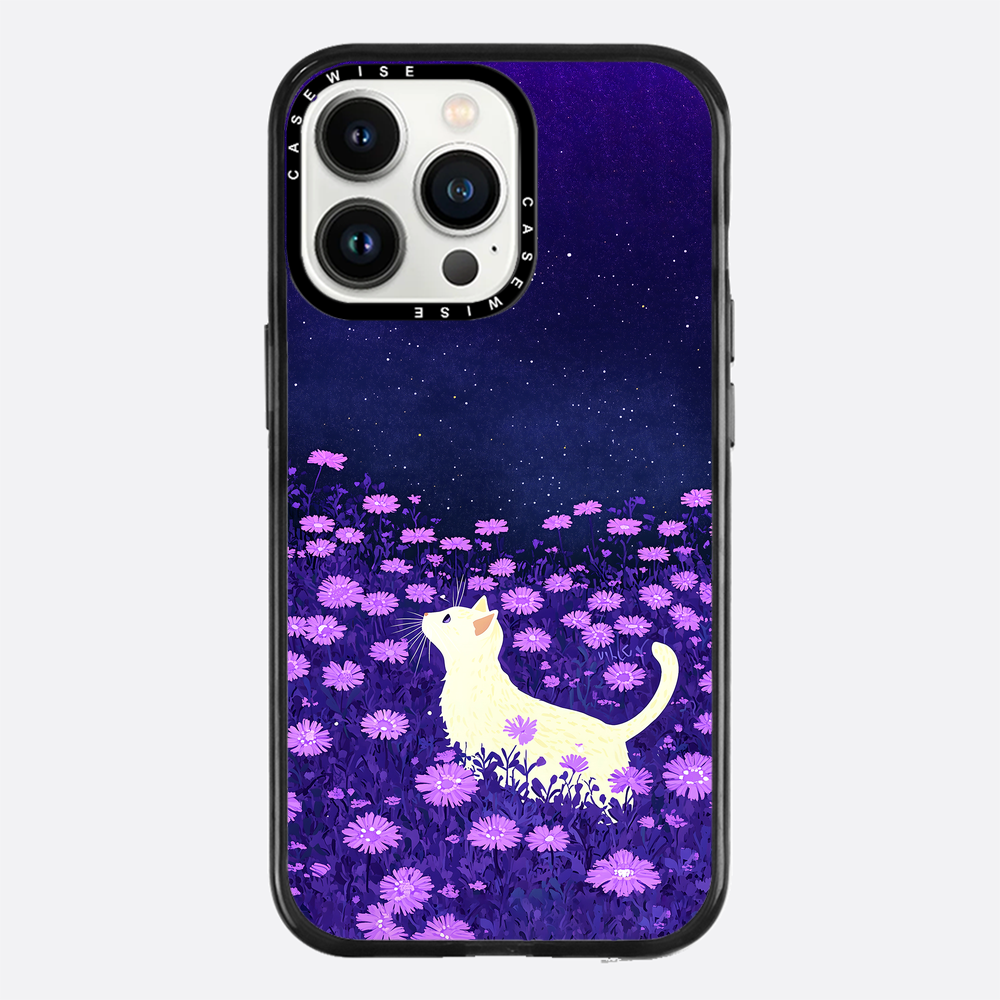 Cute White Cat Pink Flowers - Etui