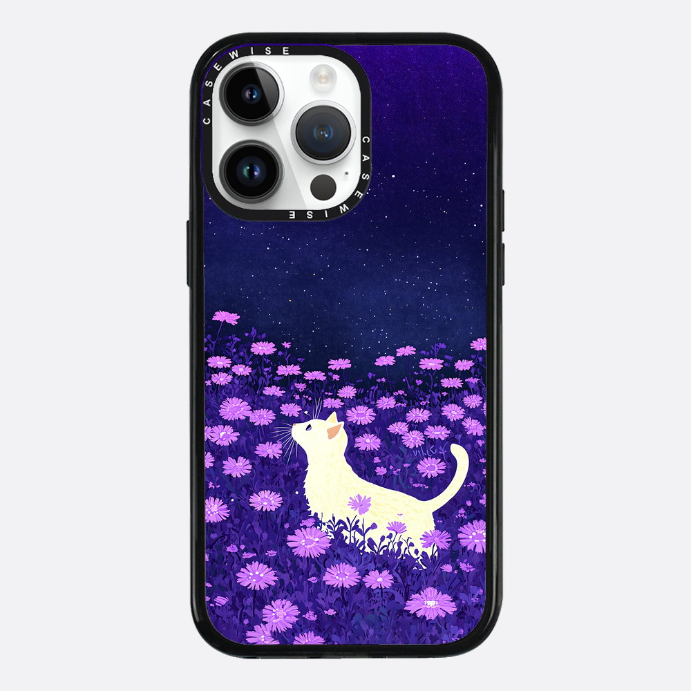 Cute White Cat Pink Flowers - Etui