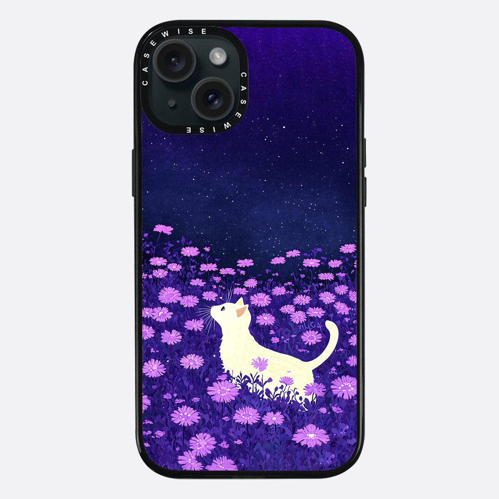 Cute White Cat Pink Flowers - Etui