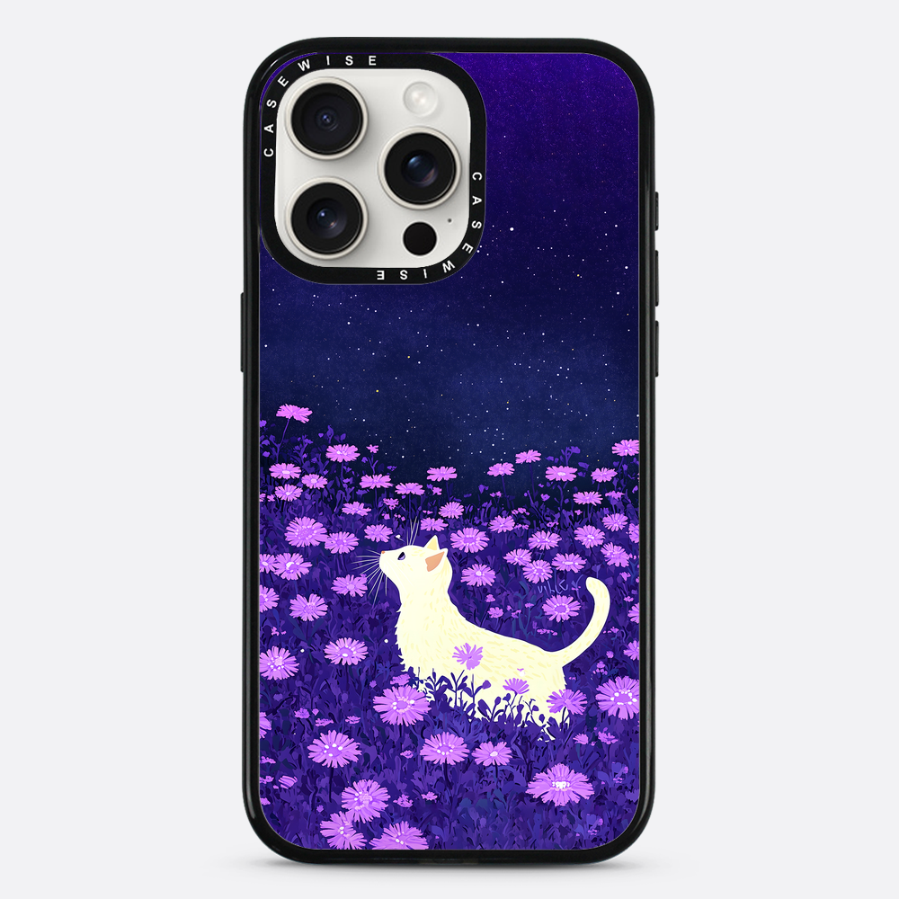 Cute White Cat Pink Flowers - Etui