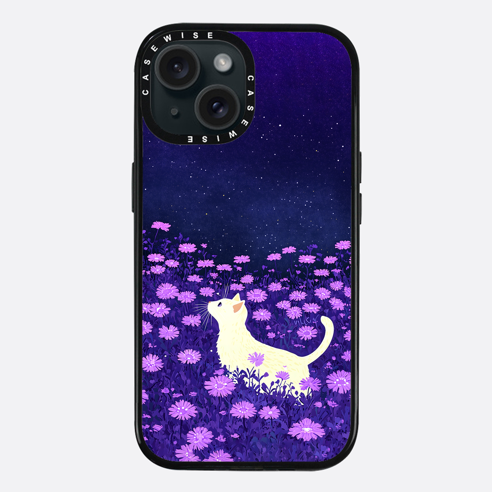 Cute White Cat Pink Flowers - Etui