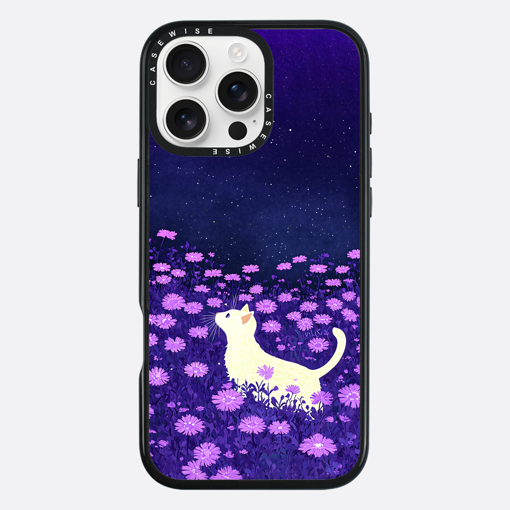 Cute White Cat Pink Flowers - Etui