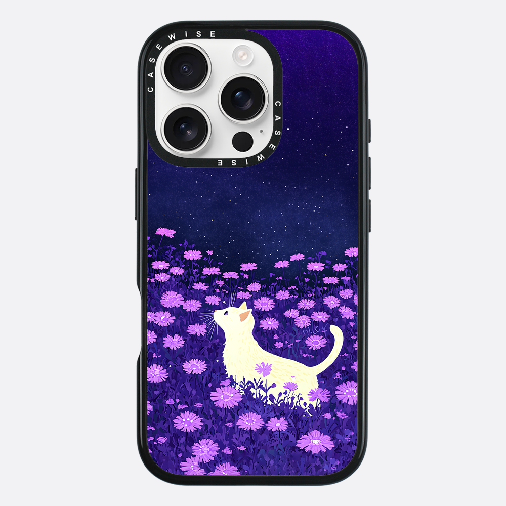 Cute White Cat Pink Flowers - Etui