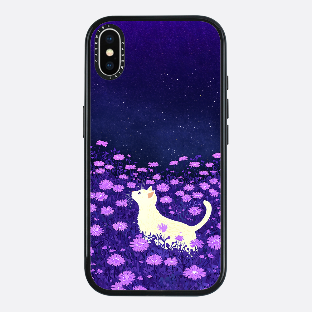 Cute White Cat Pink Flowers - Etui