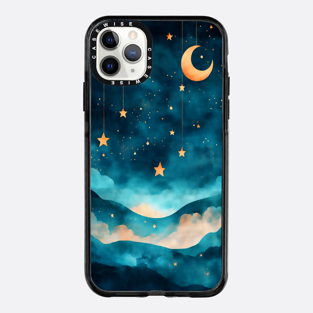 Watercolor Dreamscape Stars Moon Night - Etui