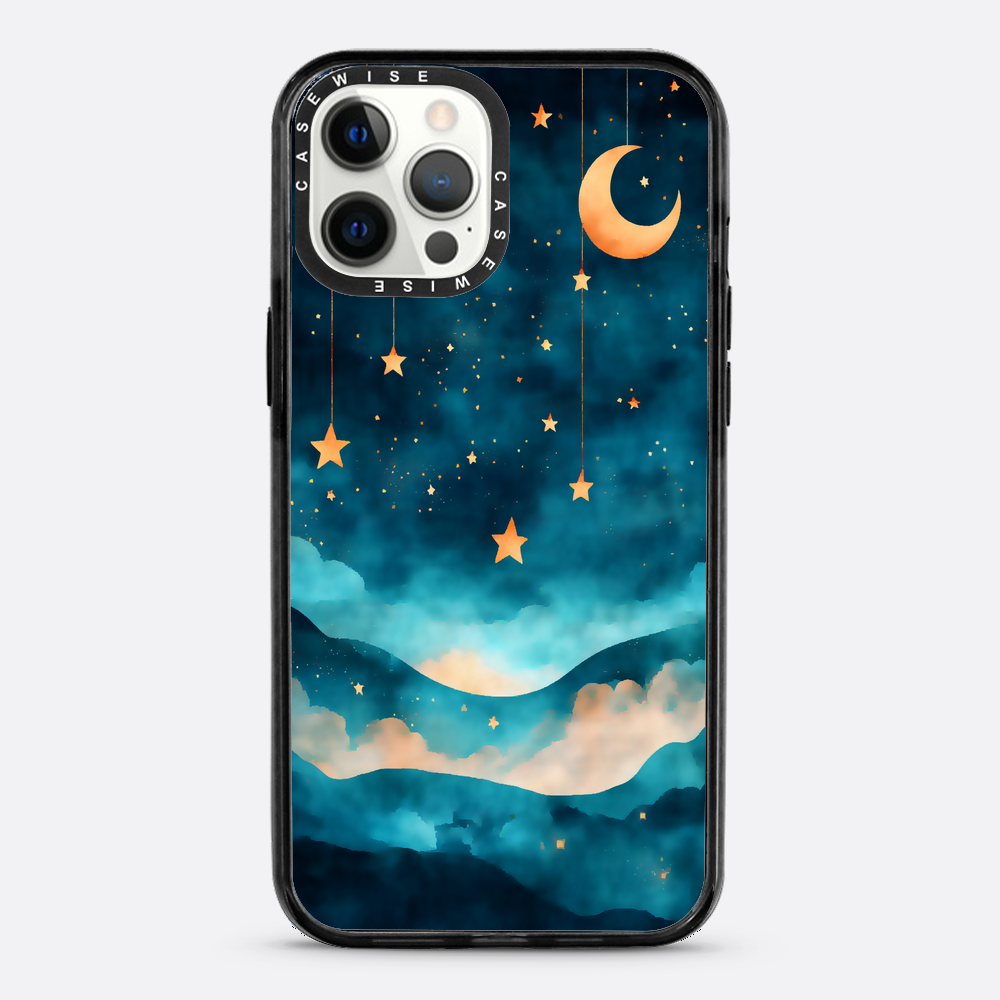 Watercolor Dreamscape Stars Moon Night - Etui
