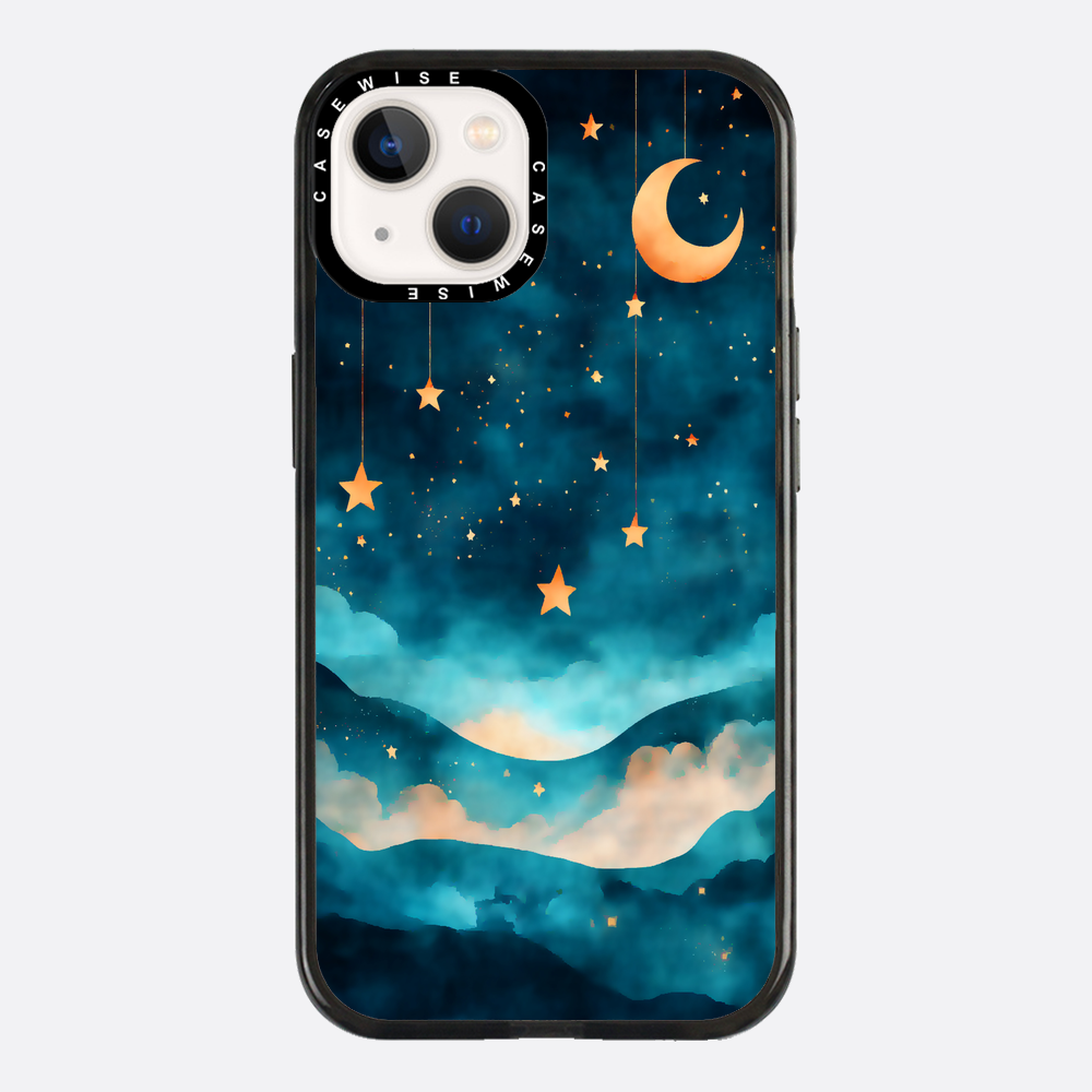 Watercolor Dreamscape Stars Moon Night - Etui
