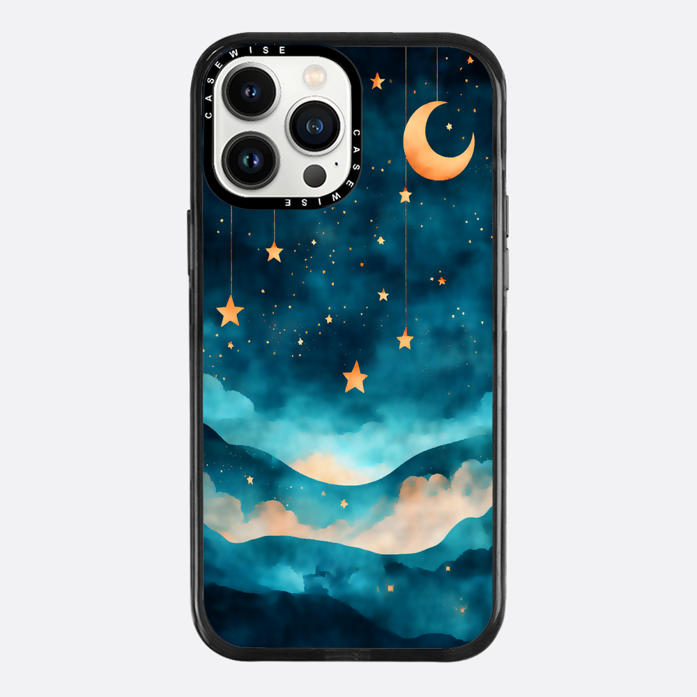 Watercolor Dreamscape Stars Moon Night - Etui