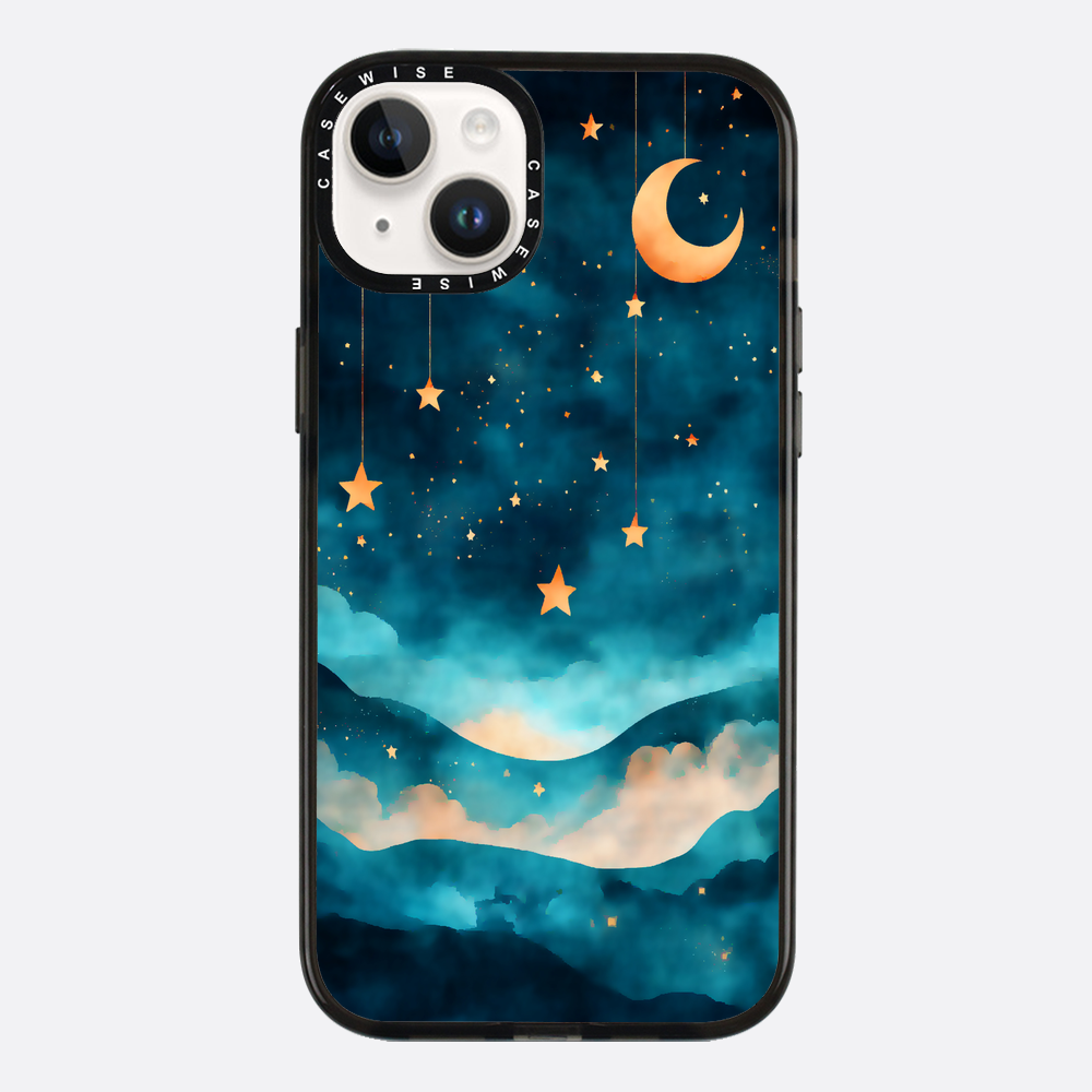 Watercolor Dreamscape Stars Moon Night - Etui