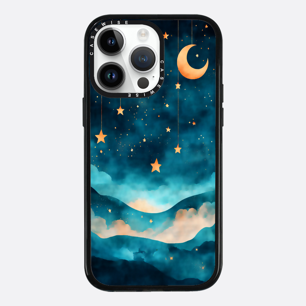 Watercolor Dreamscape Stars Moon Night - Etui