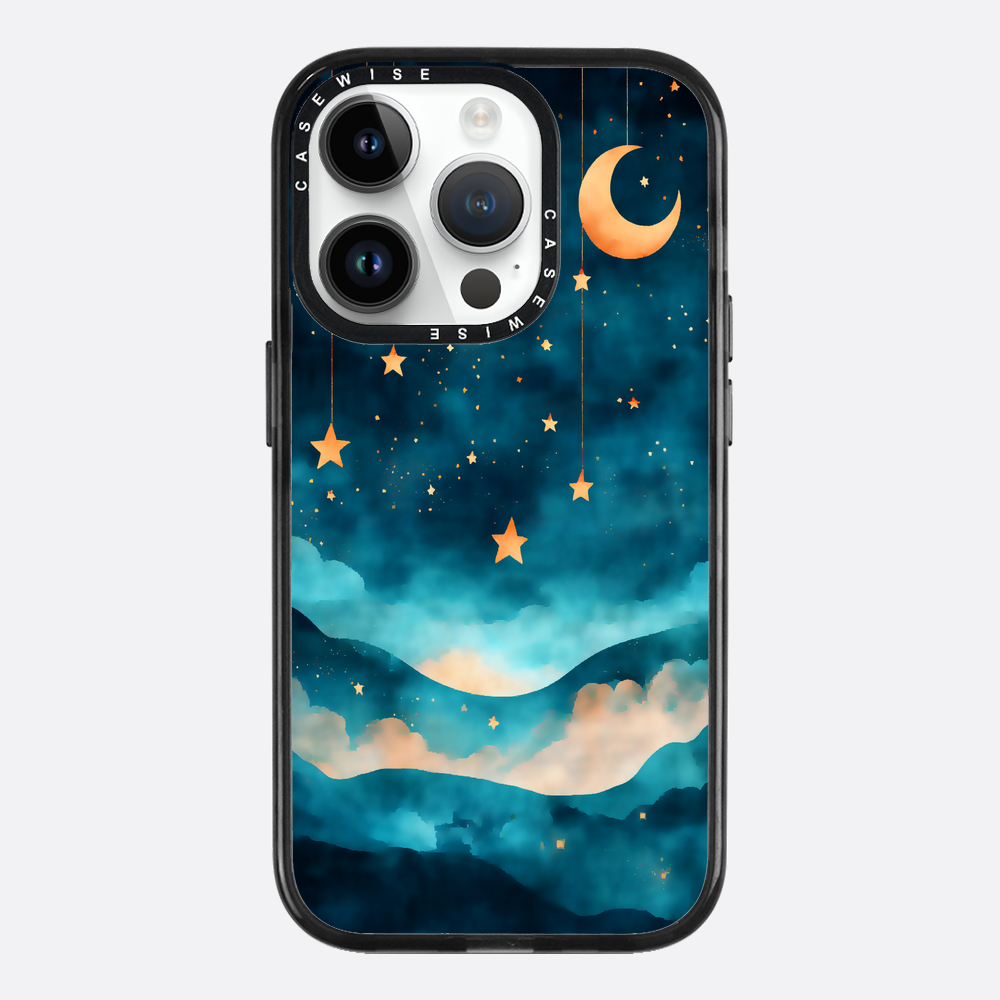 Watercolor Dreamscape Stars Moon Night - Etui