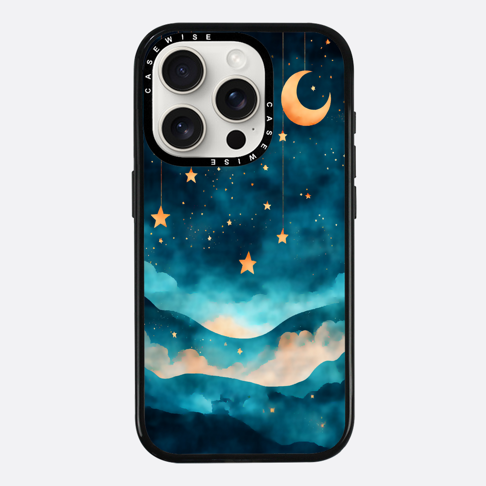 Watercolor Dreamscape Stars Moon Night - Etui