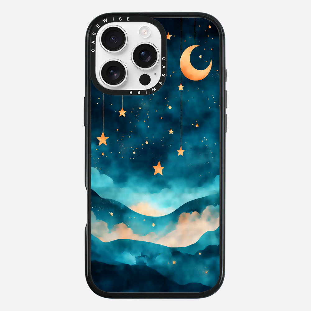 Watercolor Dreamscape Stars Moon Night - Etui