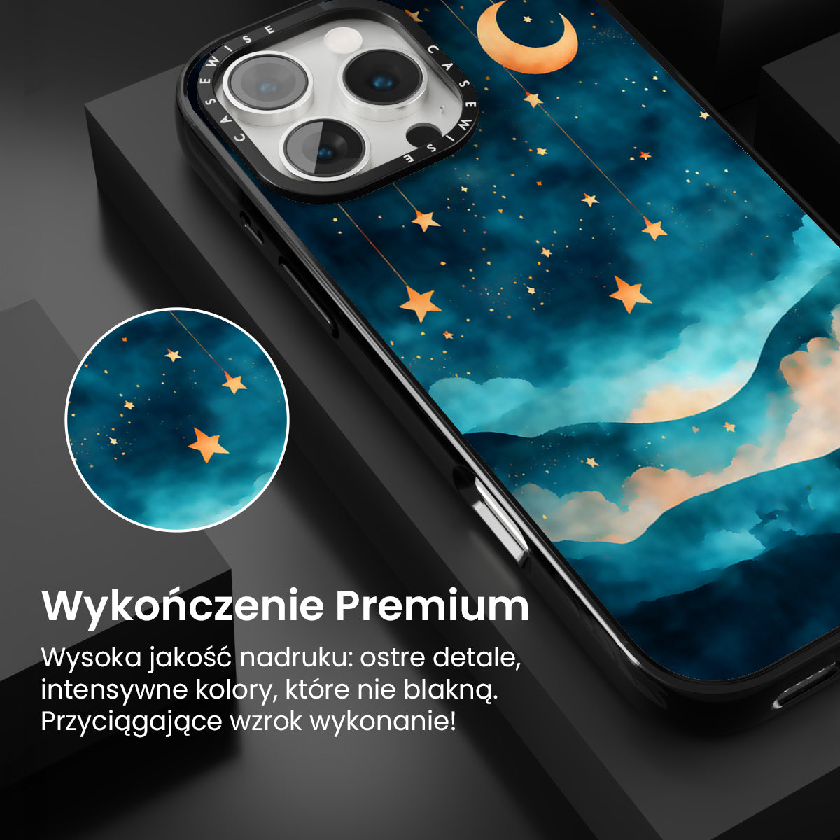 Watercolor Dreamscape Stars Moon Night - Etui