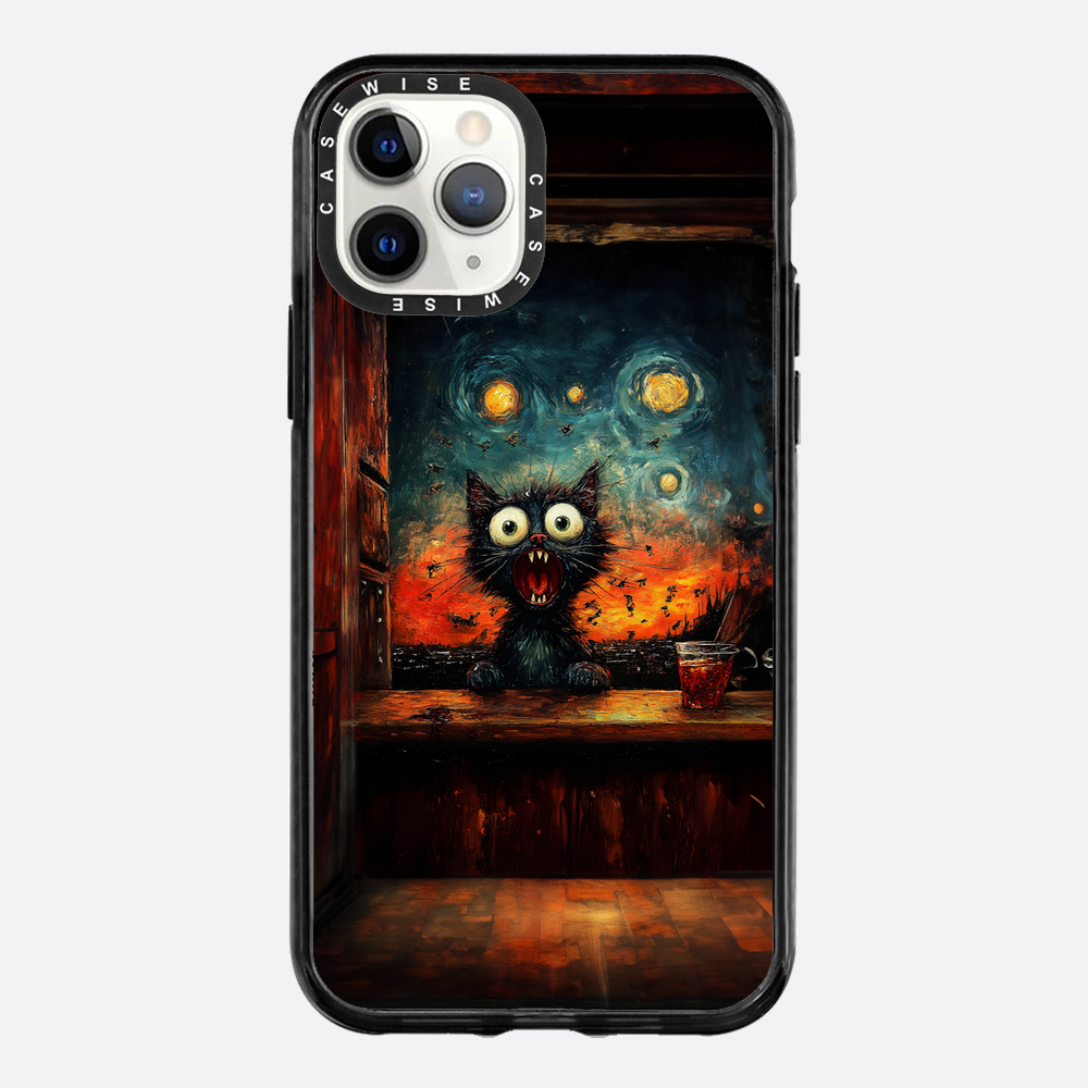 Screaming Cat Starry Night - Etui