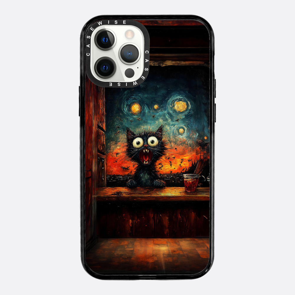 Screaming Cat Starry Night - Etui
