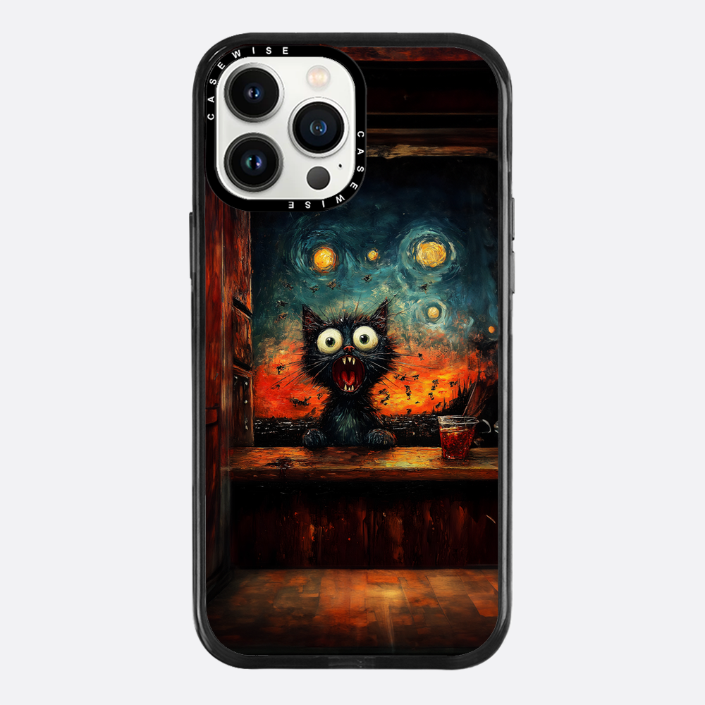 Screaming Cat Starry Night - Etui
