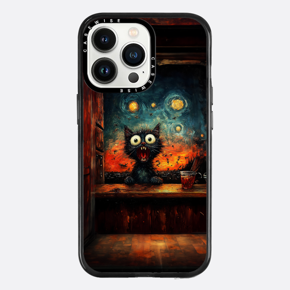 Screaming Cat Starry Night - Etui