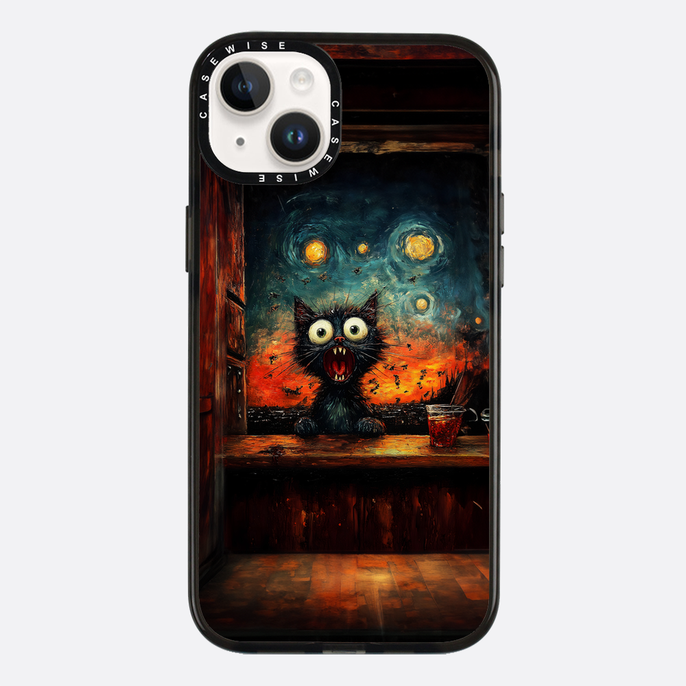 Screaming Cat Starry Night - Etui