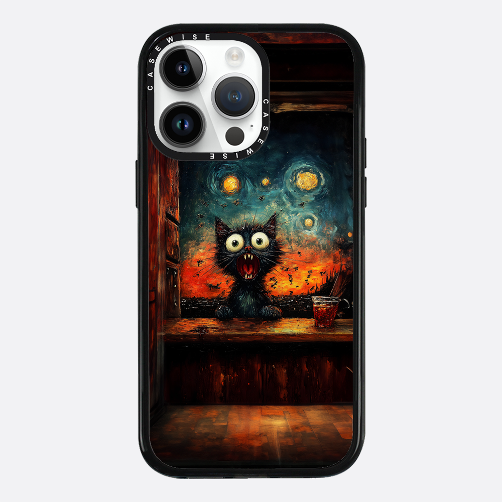 Screaming Cat Starry Night - Etui