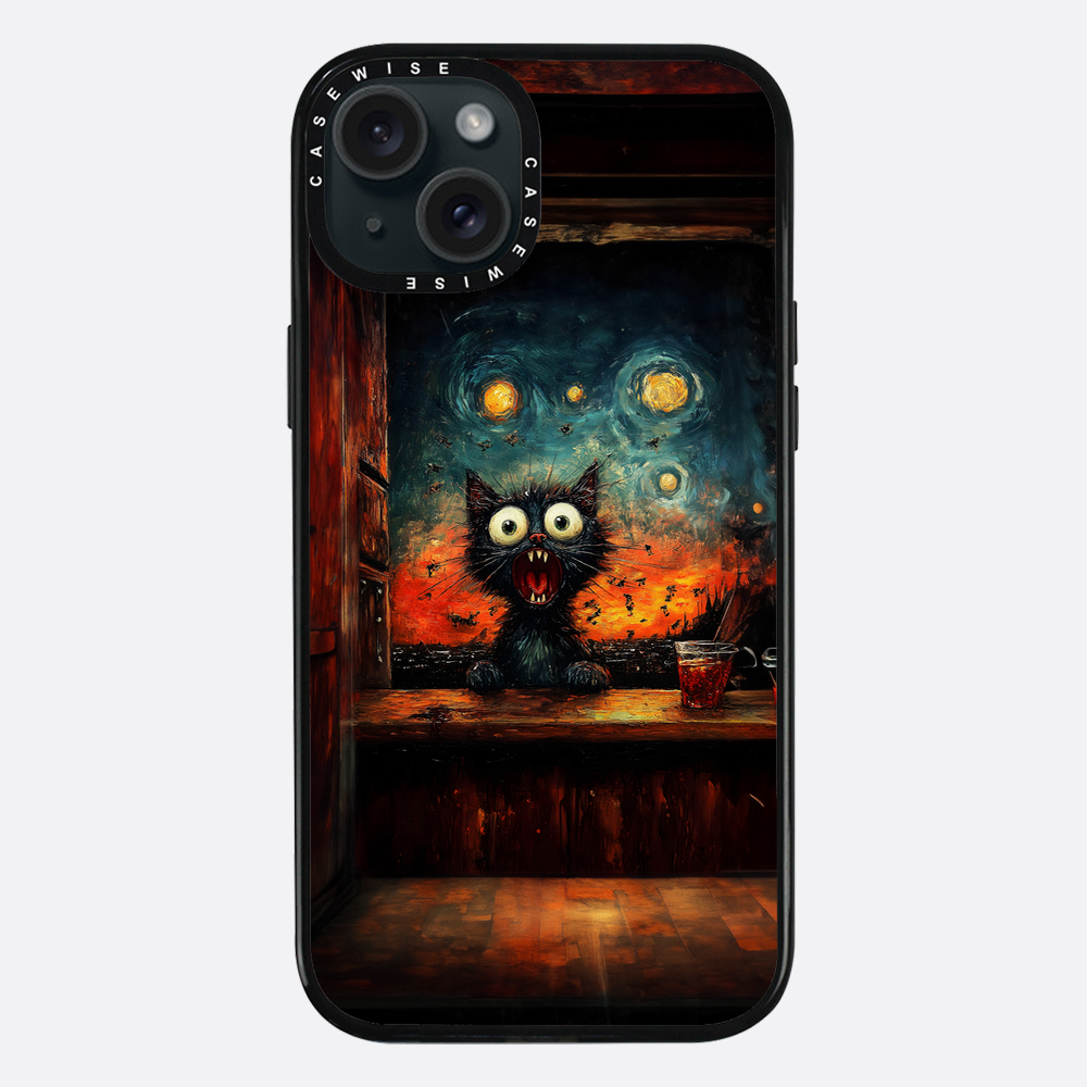 Screaming Cat Starry Night - Etui