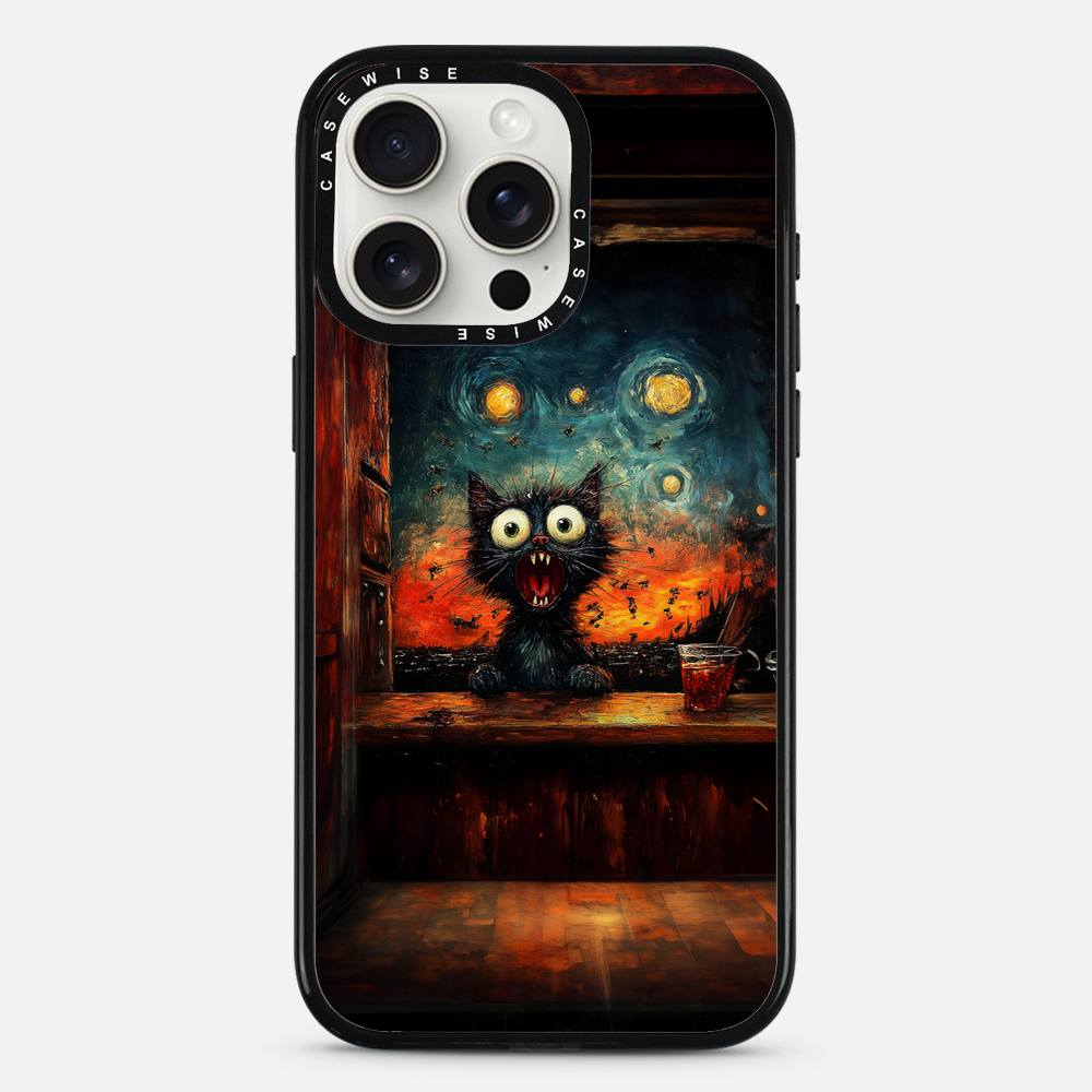 Screaming Cat Starry Night - Etui