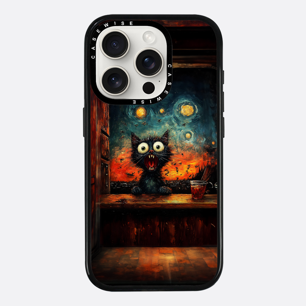Screaming Cat Starry Night - Etui