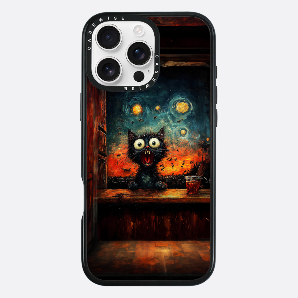 Screaming Cat Starry Night - Etui