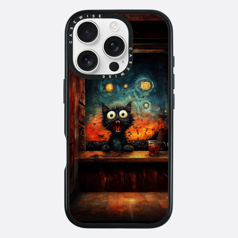 Screaming Cat Starry Night - Etui
