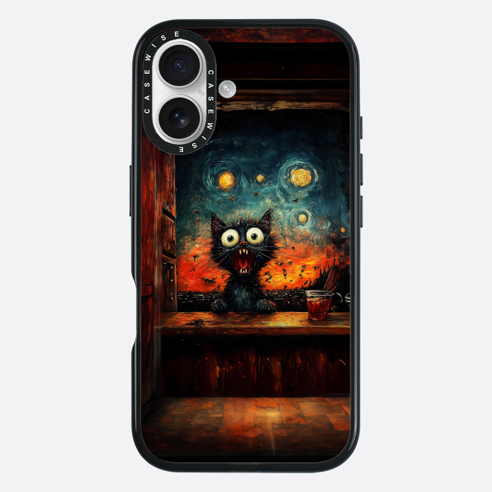 Screaming Cat Starry Night - Etui