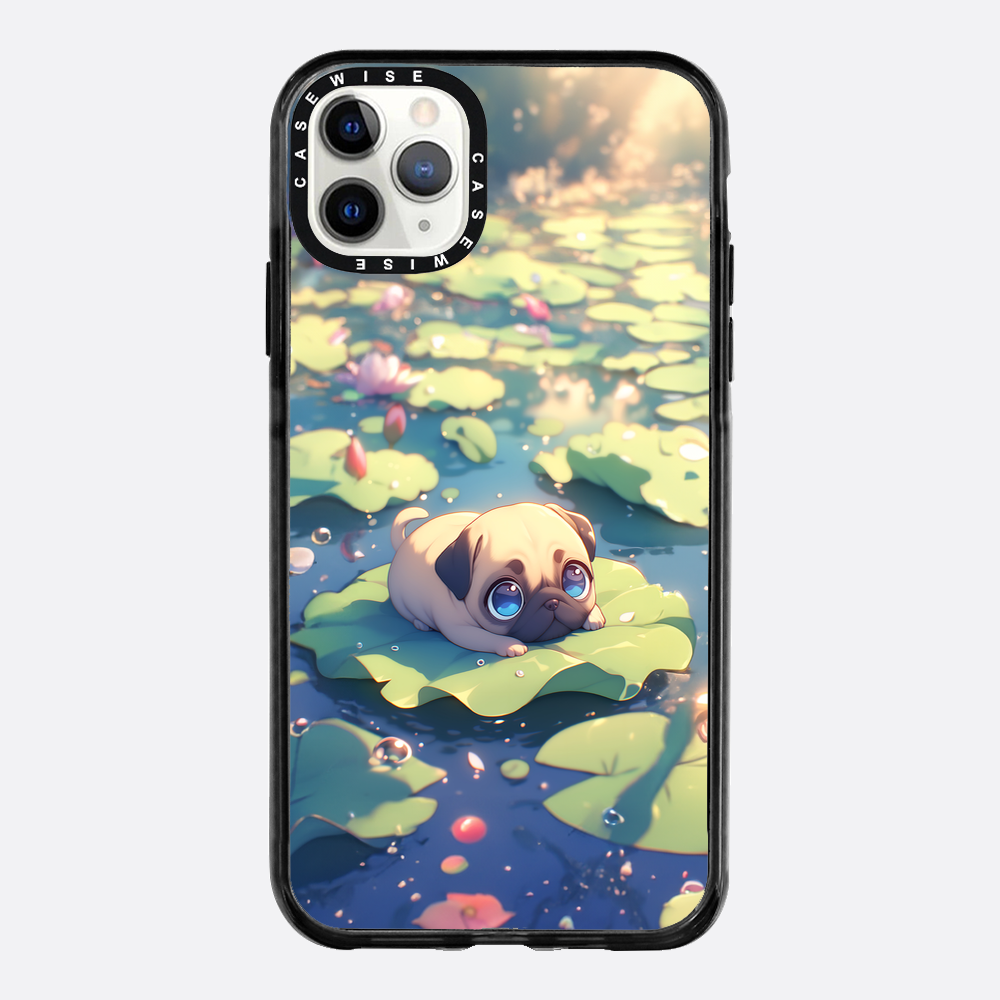 Cute Pug on Sea Rose - Etui