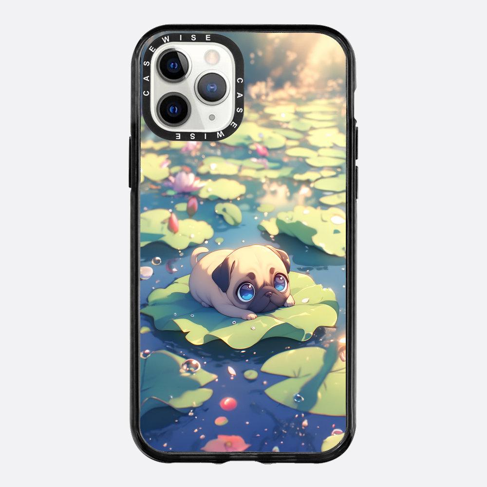 Cute Pug on Sea Rose - Etui