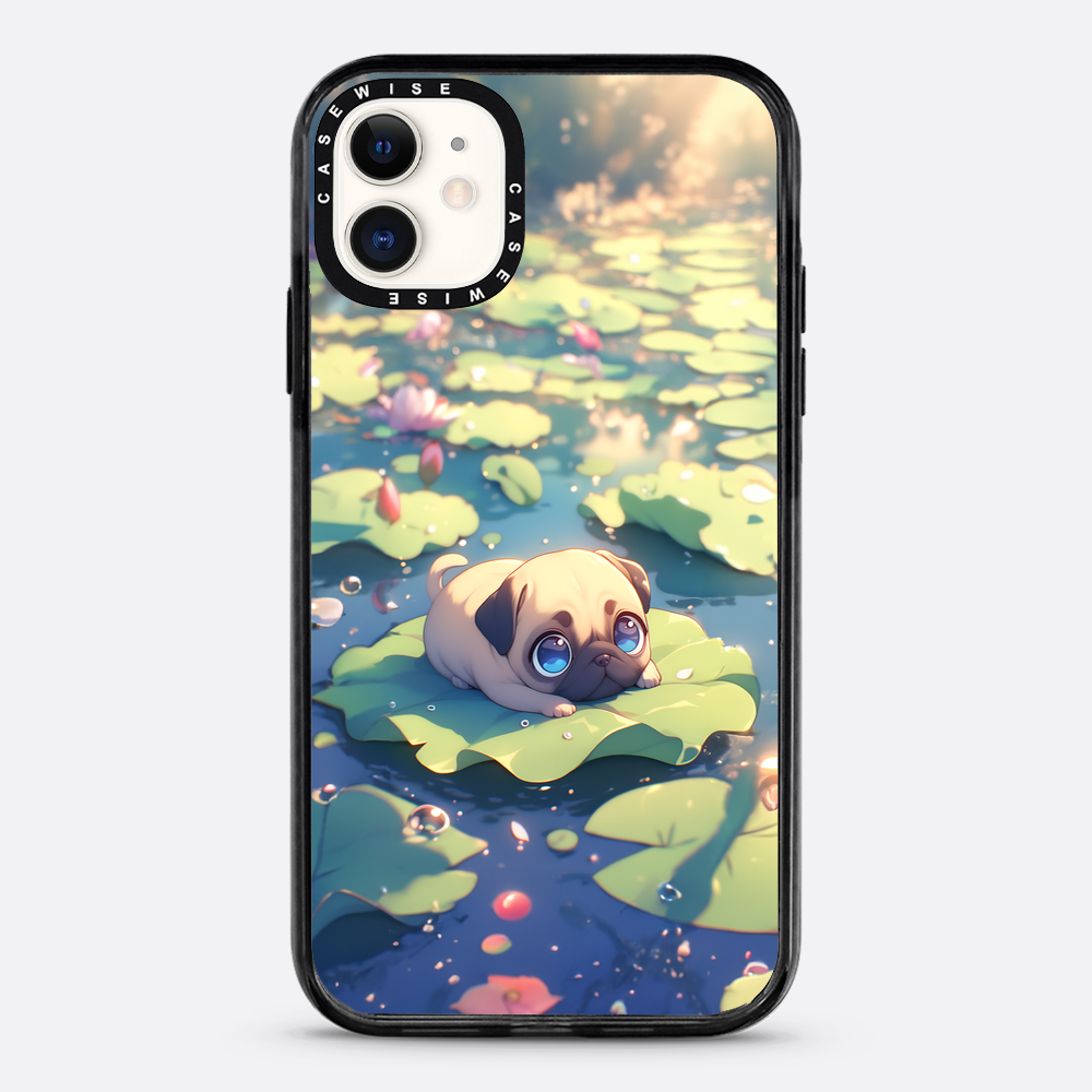 Cute Pug on Sea Rose - Etui