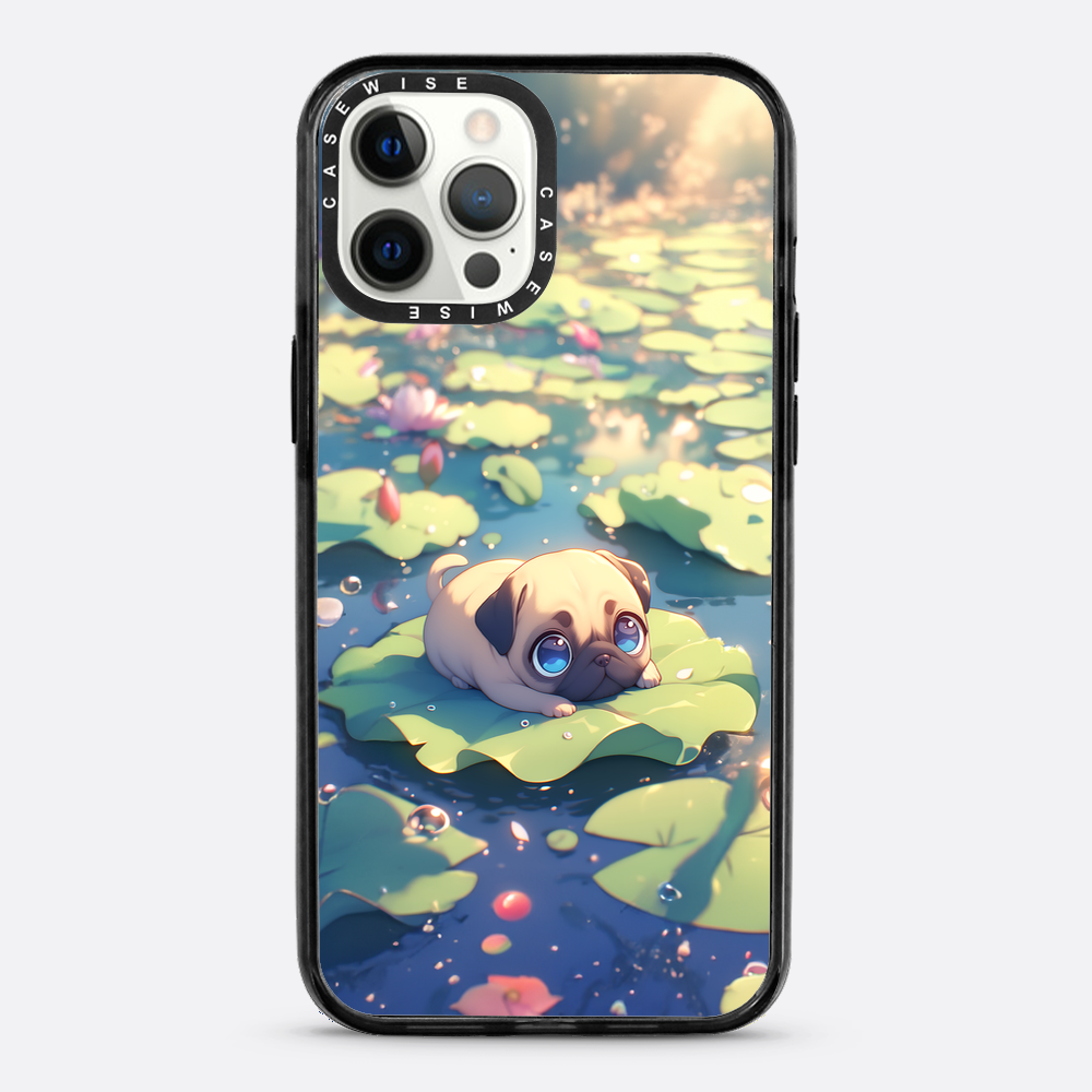 Cute Pug on Sea Rose - Etui