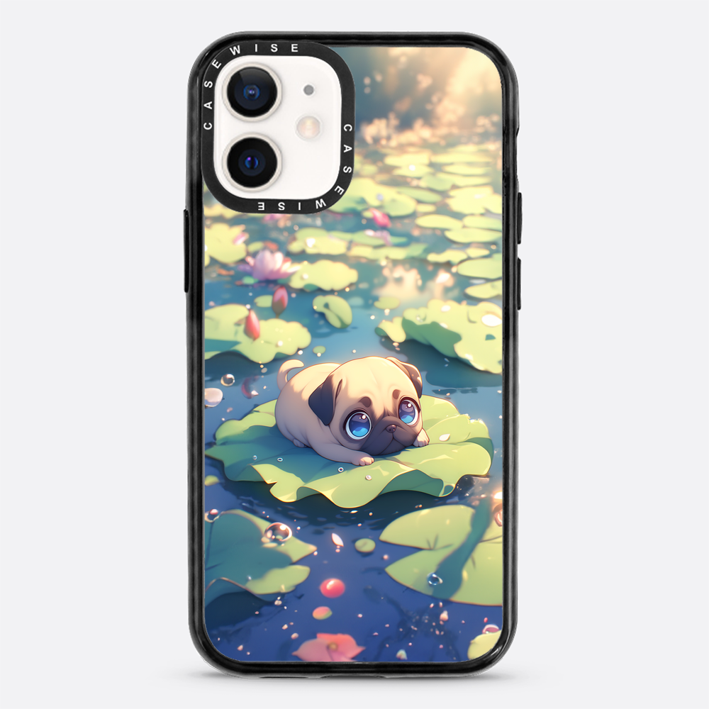 Cute Pug on Sea Rose - Etui