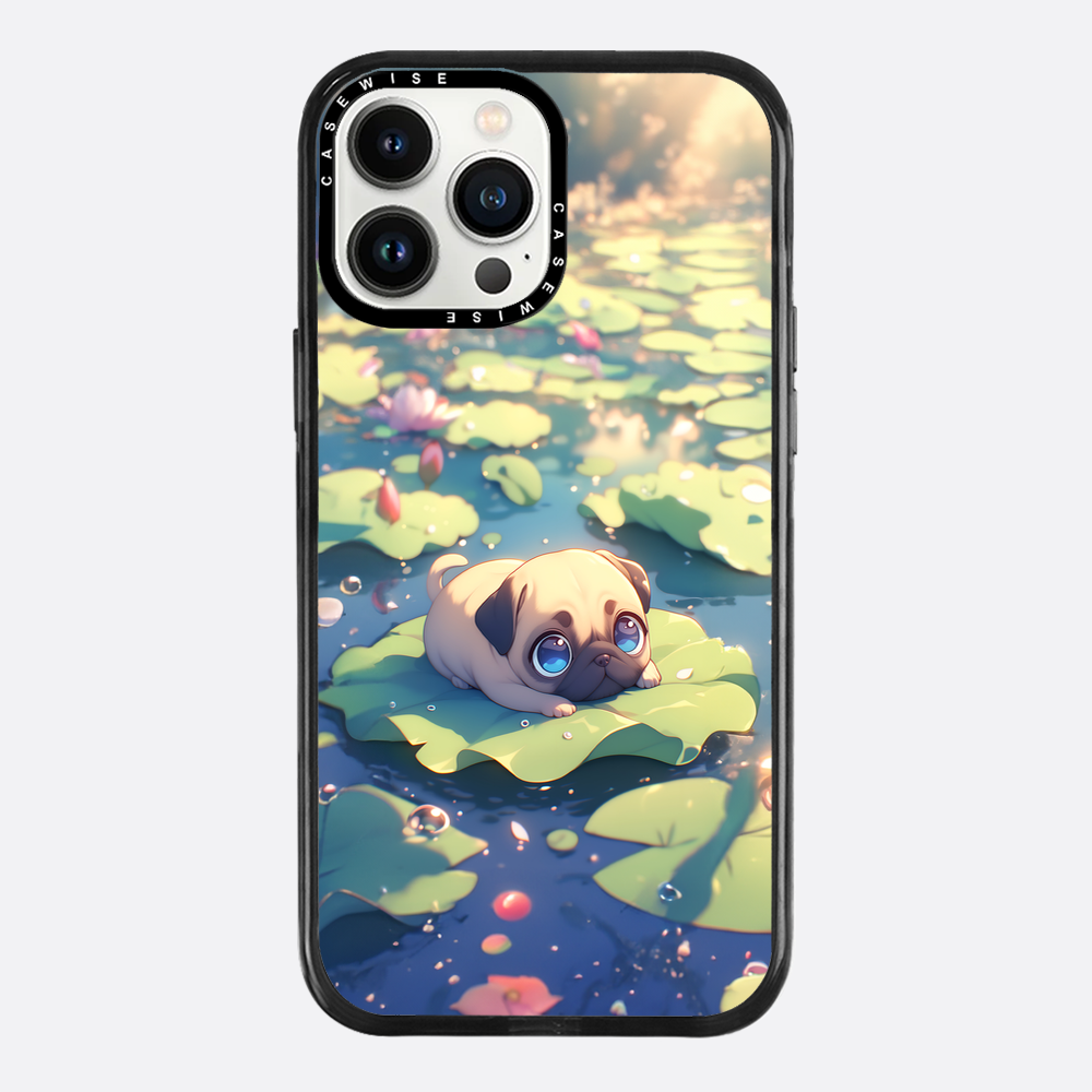 Cute Pug on Sea Rose - Etui