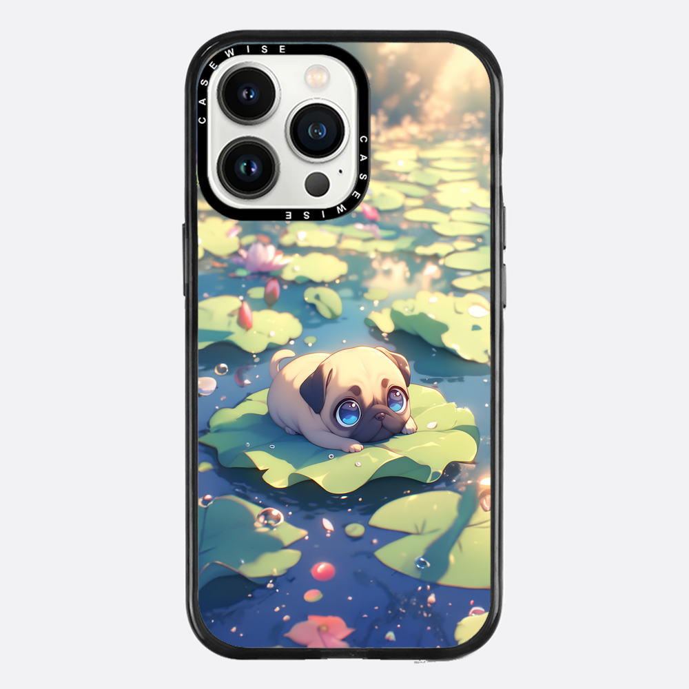 Cute Pug on Sea Rose - Etui
