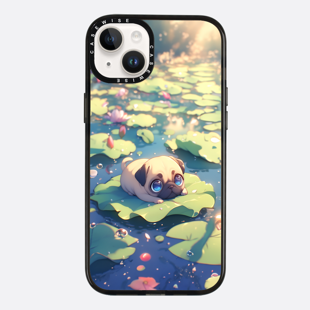 Cute Pug on Sea Rose - Etui