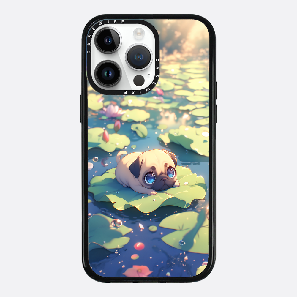 Cute Pug on Sea Rose - Etui
