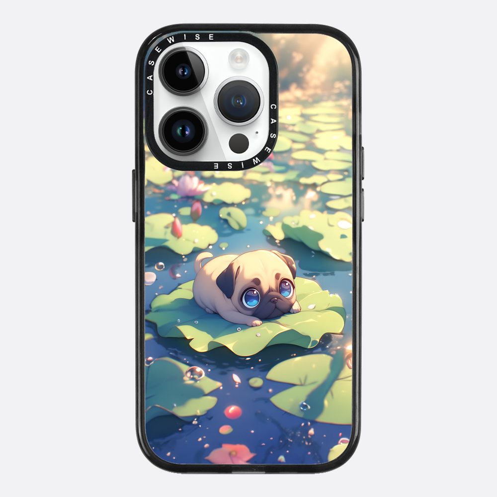 Cute Pug on Sea Rose - Etui
