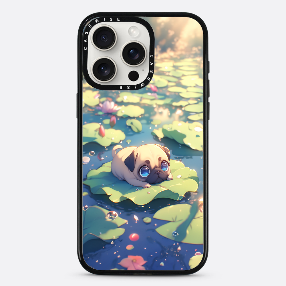 Cute Pug on Sea Rose - Etui