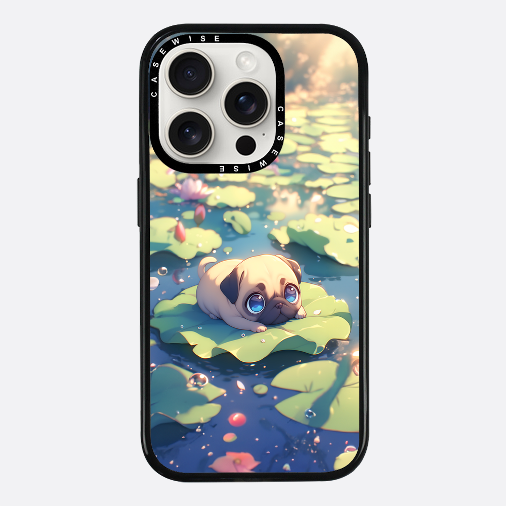 Cute Pug on Sea Rose - Etui