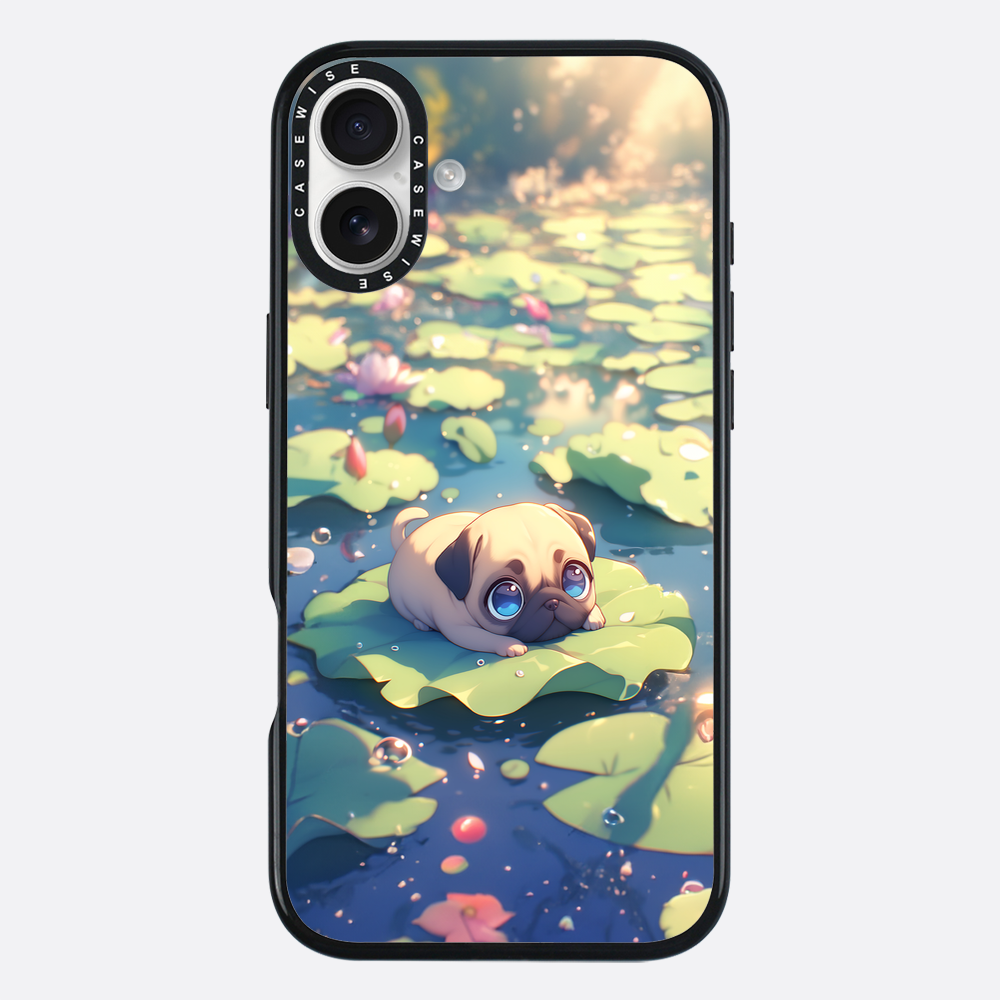 Cute Pug on Sea Rose - Etui