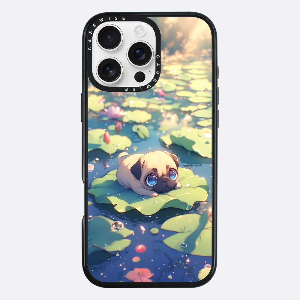 Cute Pug on Sea Rose - Etui