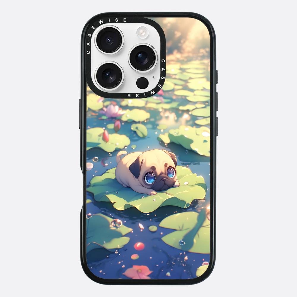 Cute Pug on Sea Rose - Etui